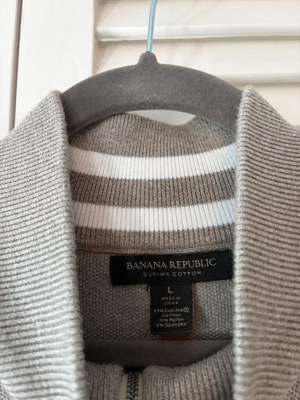 Banana Republic men's Supima Cotton Honeycomb Full Zip Cardigan sweater large
